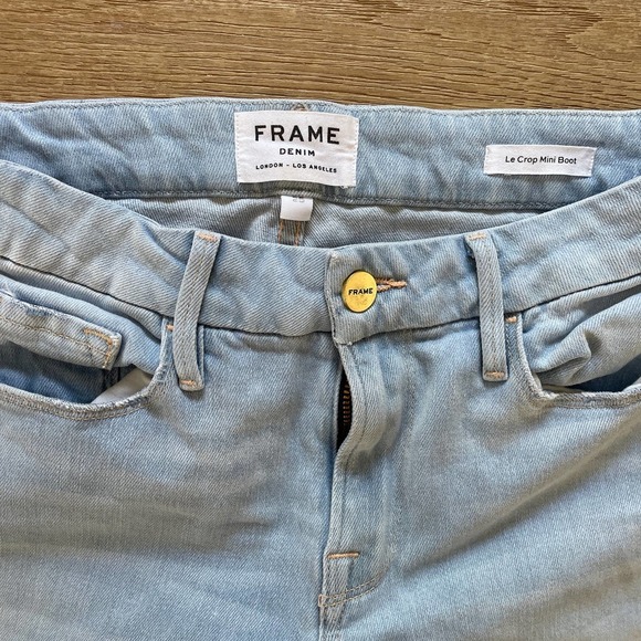 FRAME Le Crop Gusset Step Hem Mini Boot Jeans - Picture 5 of 8